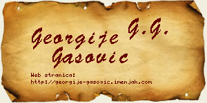 Georgije Gašović vizit kartica